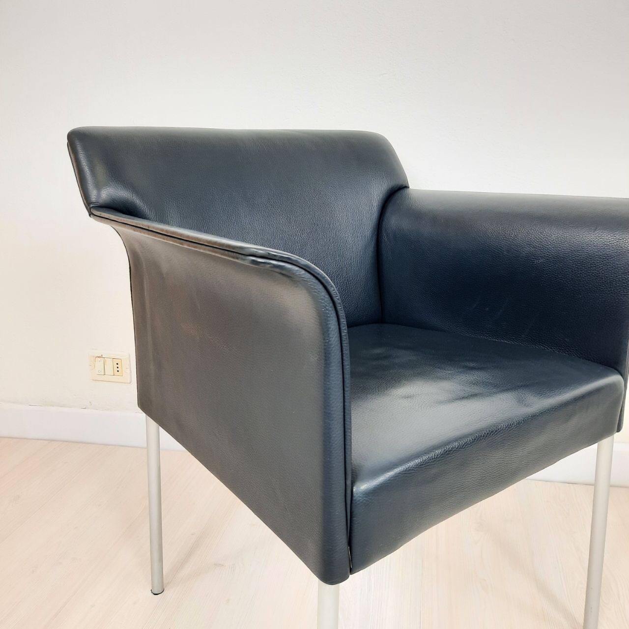 Quatre fauteuils de Matteo Grassi cuir années 1990/2000