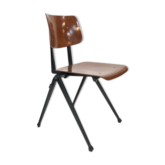 Chaise d'école vintage Galvanitas S17 design Pays-Bas 60s