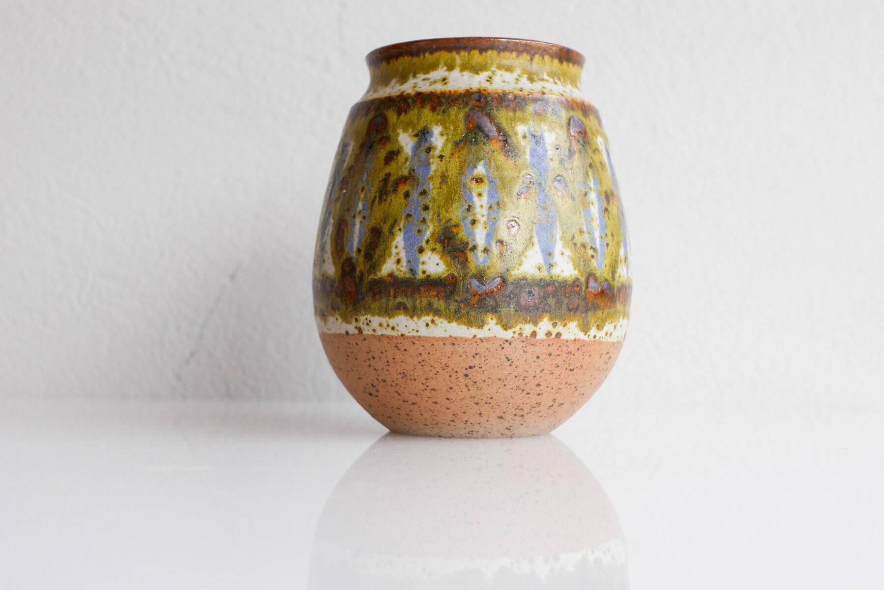 Mid-century modern art Danish pottery vase by Michael Andersen, 1960s