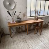 Oak and pine farmhouse console table