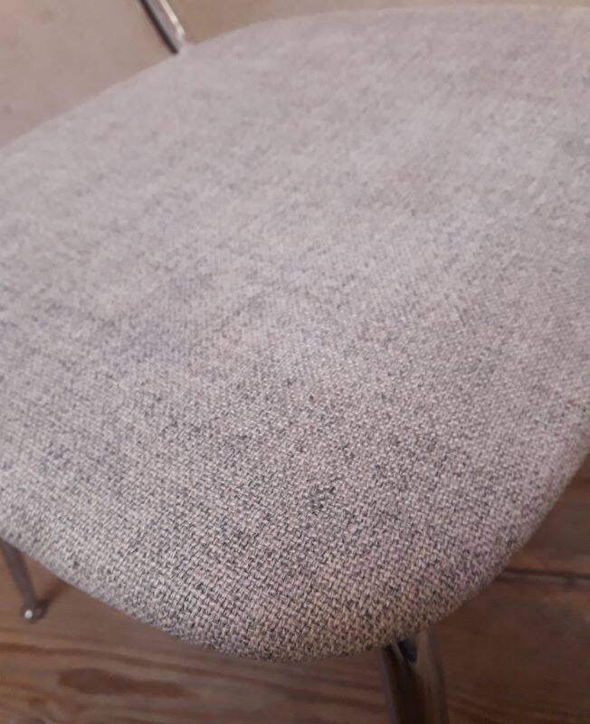 1950s chrome and fabric compass base chair