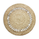 Tapis rond en jute 120 cm motif ajouré