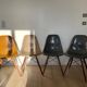 Lot of 6 Eames chairs from the 60s (4 colours) genuine fibreglass + new legs.