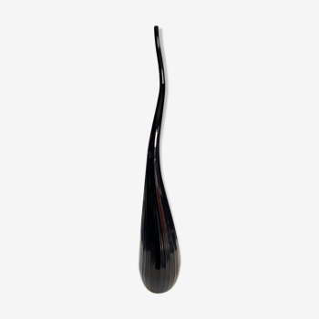 Black Murano glass soliflore vase