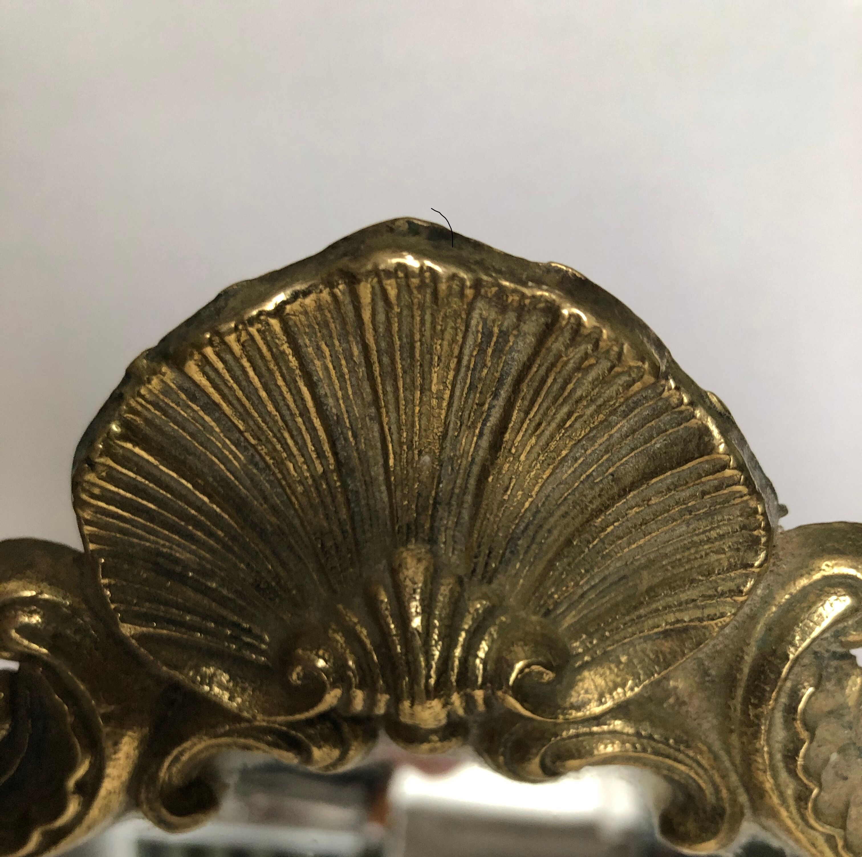 Golden bronze table mirror 30x33cm