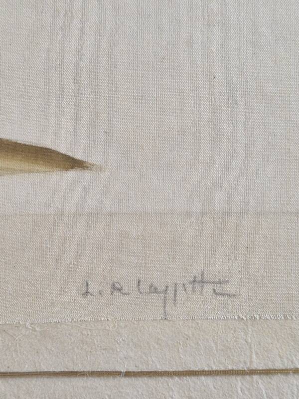 La Roche Laffitte (Born in 1943) - Watercolour drawing on silk - Palm tree