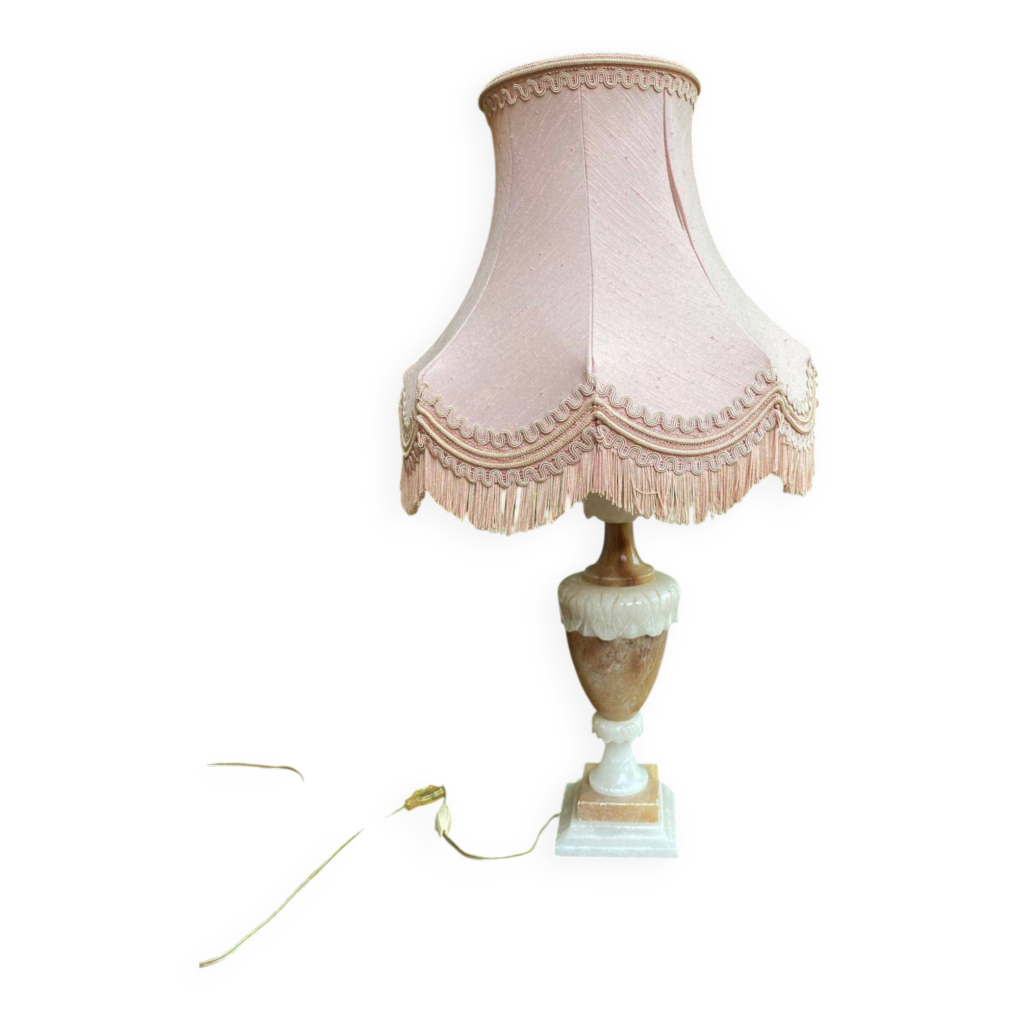 Vintage beige marble onyx lamp