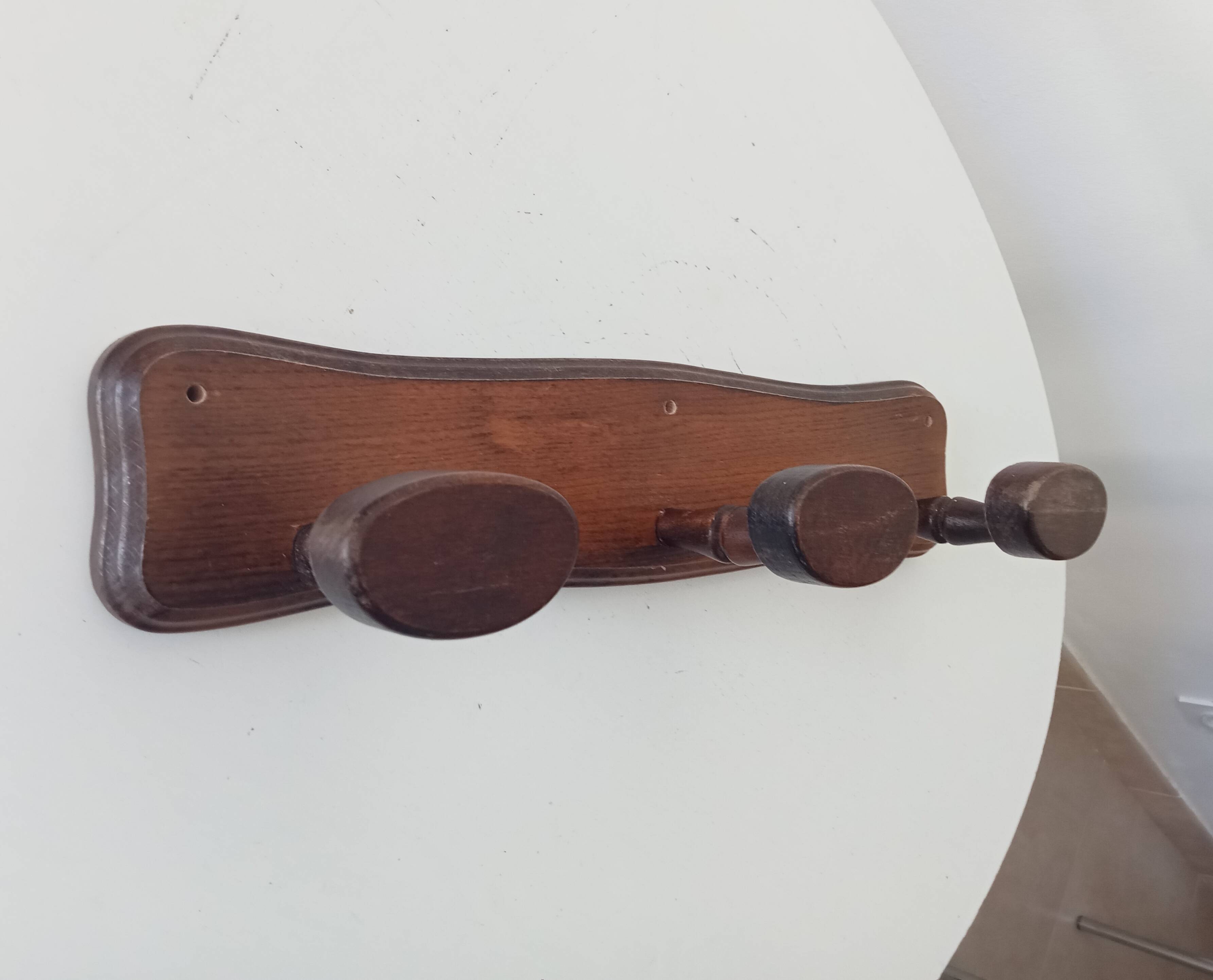 Vintage solid wood wall coat rack