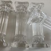 Set of 6 knife holder columns greek revival 1960 in ringing crystal