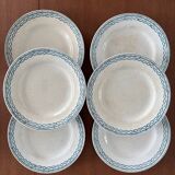 Set of 6 Antique Ironstone Plates from St Amand – Beautiful Vintage Patina