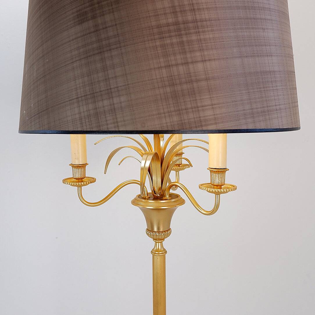 Pineapple Brass Floor Lamp in the Style of Maison Charles, Circa 1970