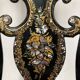 High-backed chair in wood and burgundy boiled cardboard, Napoleon III