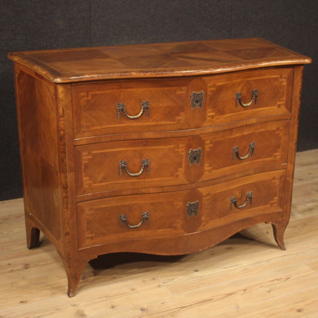 Italian inlaid commode in Louis XV style from 20th century