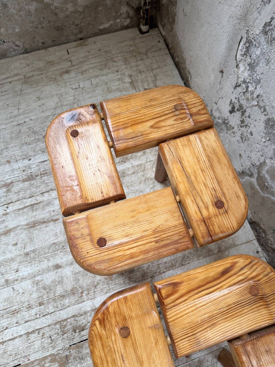 Set of 6 Olof Ottelin stools, Finland 1950.