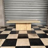 Table basse vintage en travertin