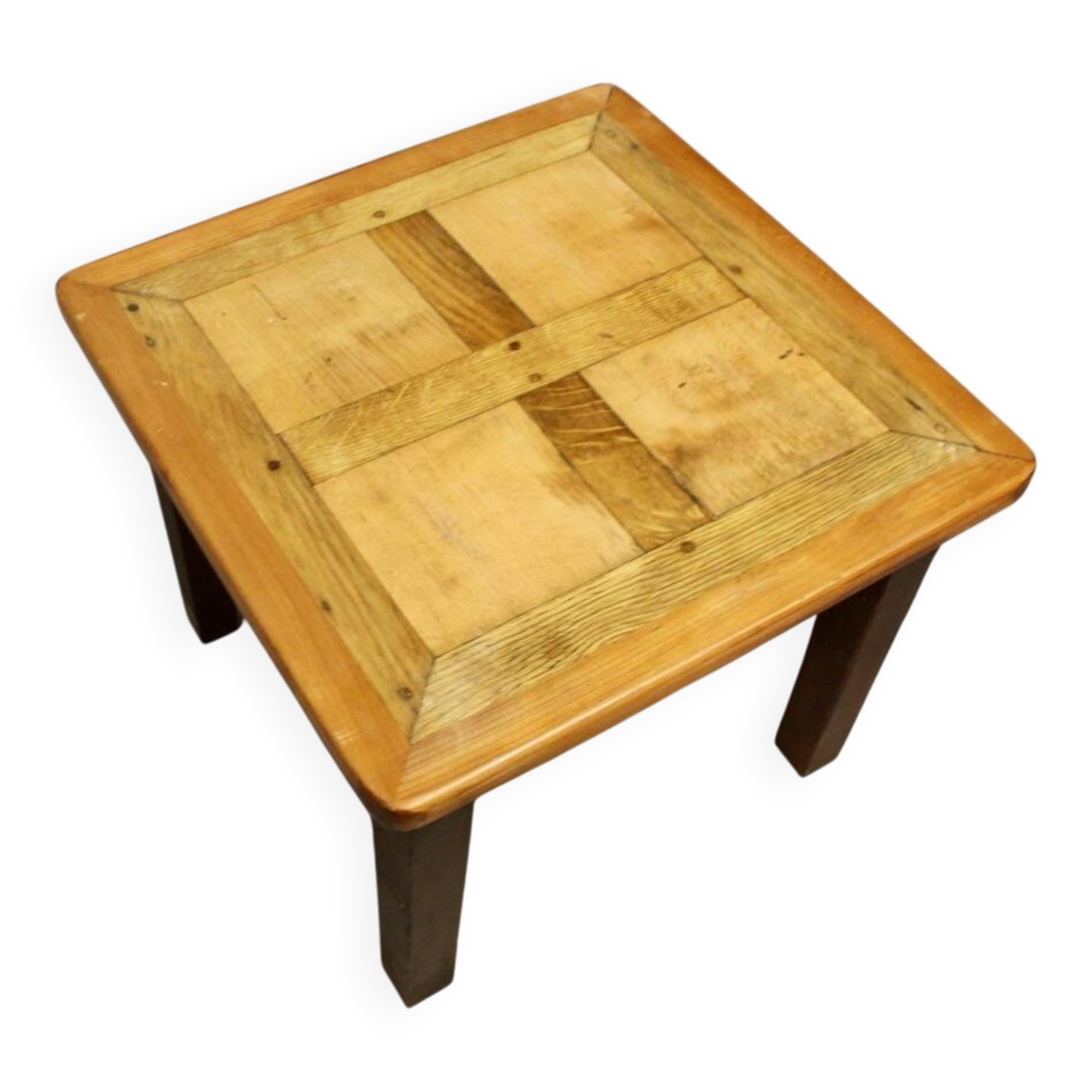 Coffee table on old parquet floor