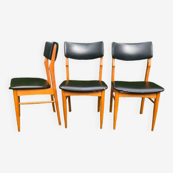3 chaises scandinaves en teck années 60