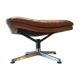Ottoman model " King" in brown whiskey leather by Roger Vandenbeuck for Strassle , SWITZERLAND