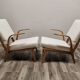 Mid-century wool boucle armchairs