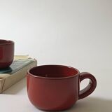 Set of 2 glazed ceramic cups by Robert Picault, Vallauris 1950