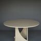 Architectural hand built Dining Table in white washed pine, 1970s