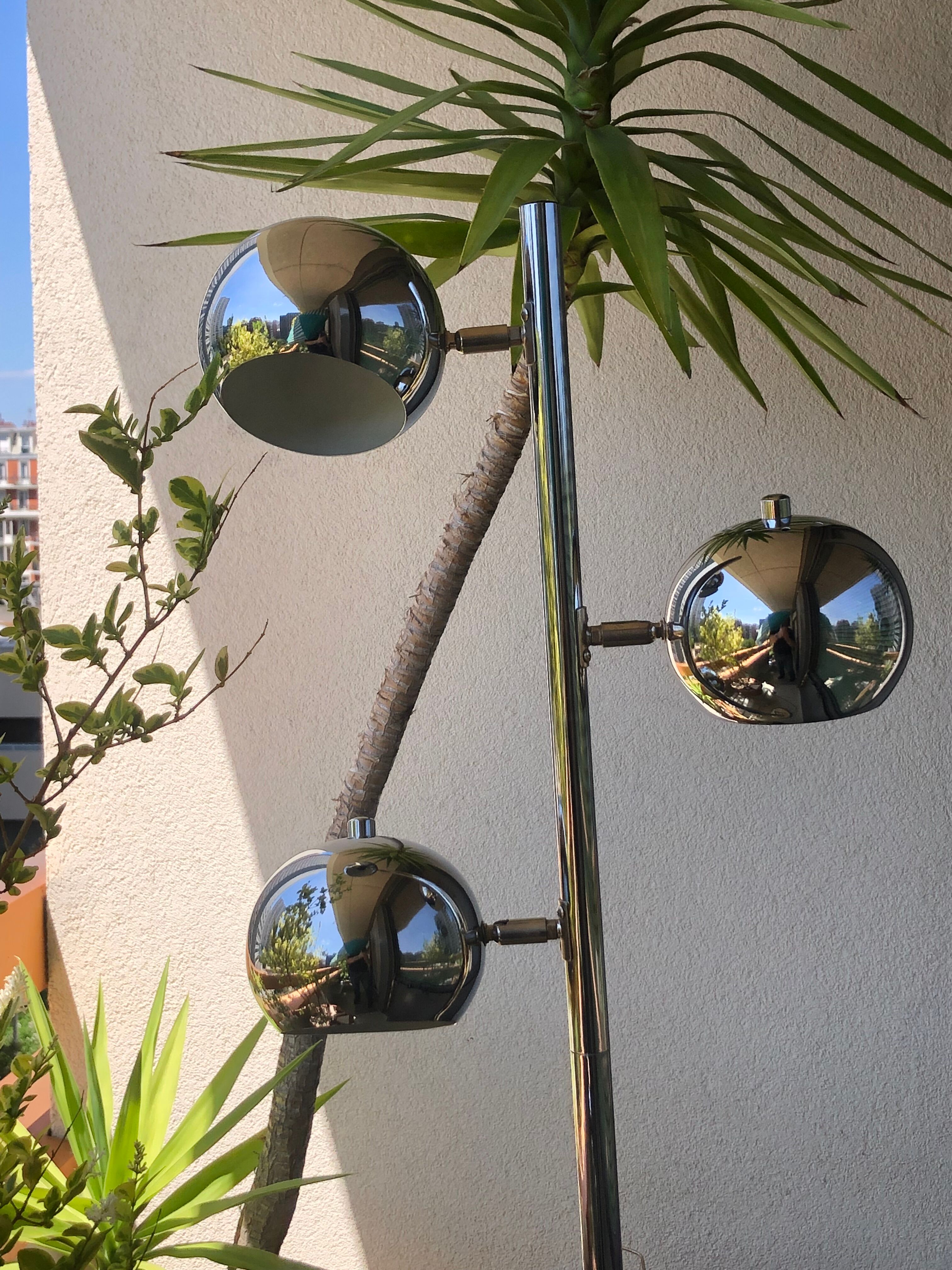Floor lamp chrome balls "Bullit"