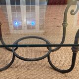 Coffee table glass and wrought iron