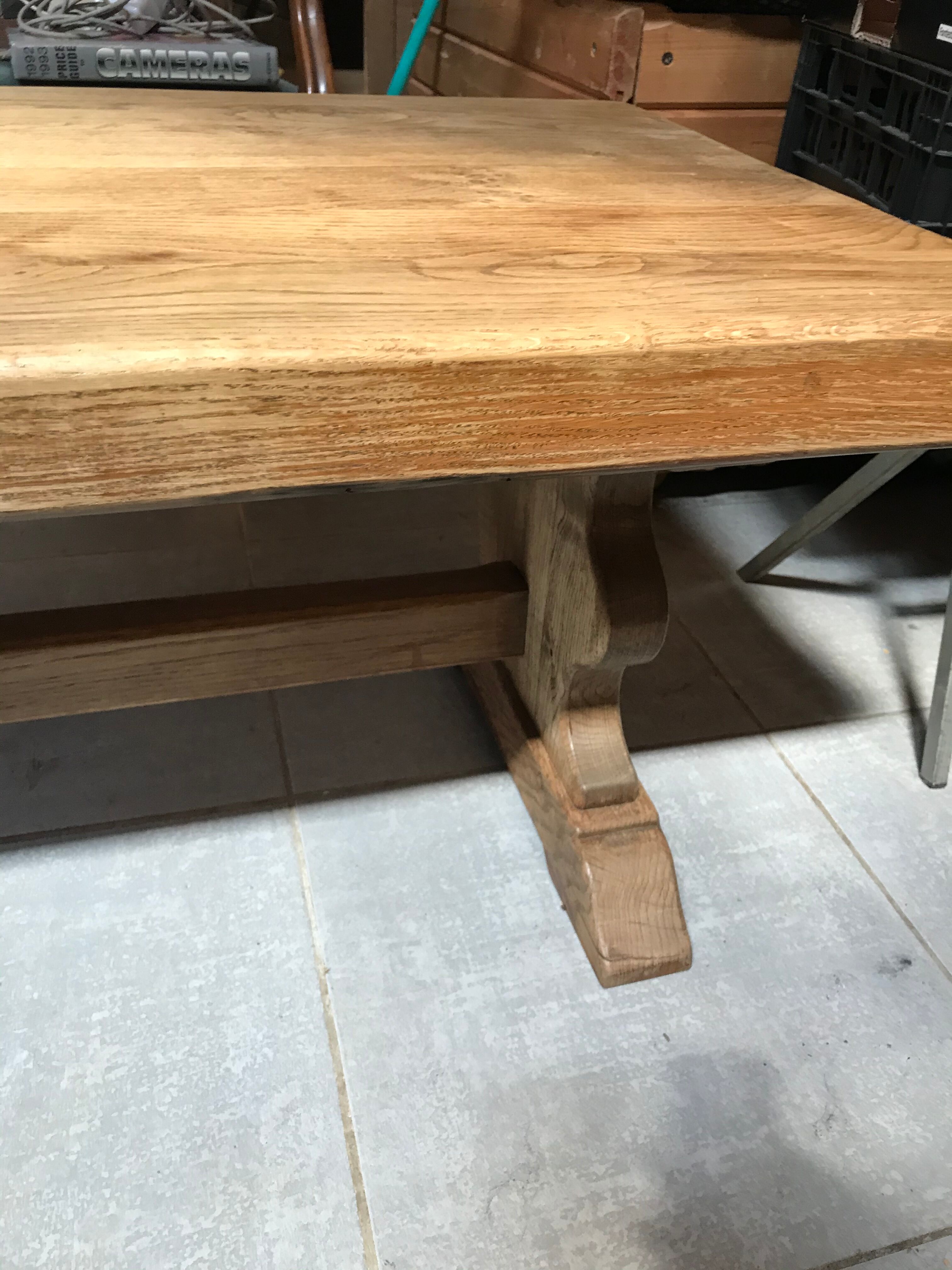 Rustic solid oak coffee table thinned
