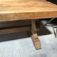 Rustic solid oak coffee table thinned