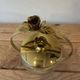 Vintage glass & gilded brass sweet jar / bonbonnière – Rose decor