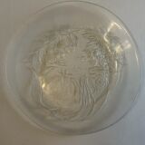 3 Glass plates decorated with fruit in relief