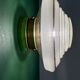 Old glass globe wall/ceiling light in frosted white and gold.