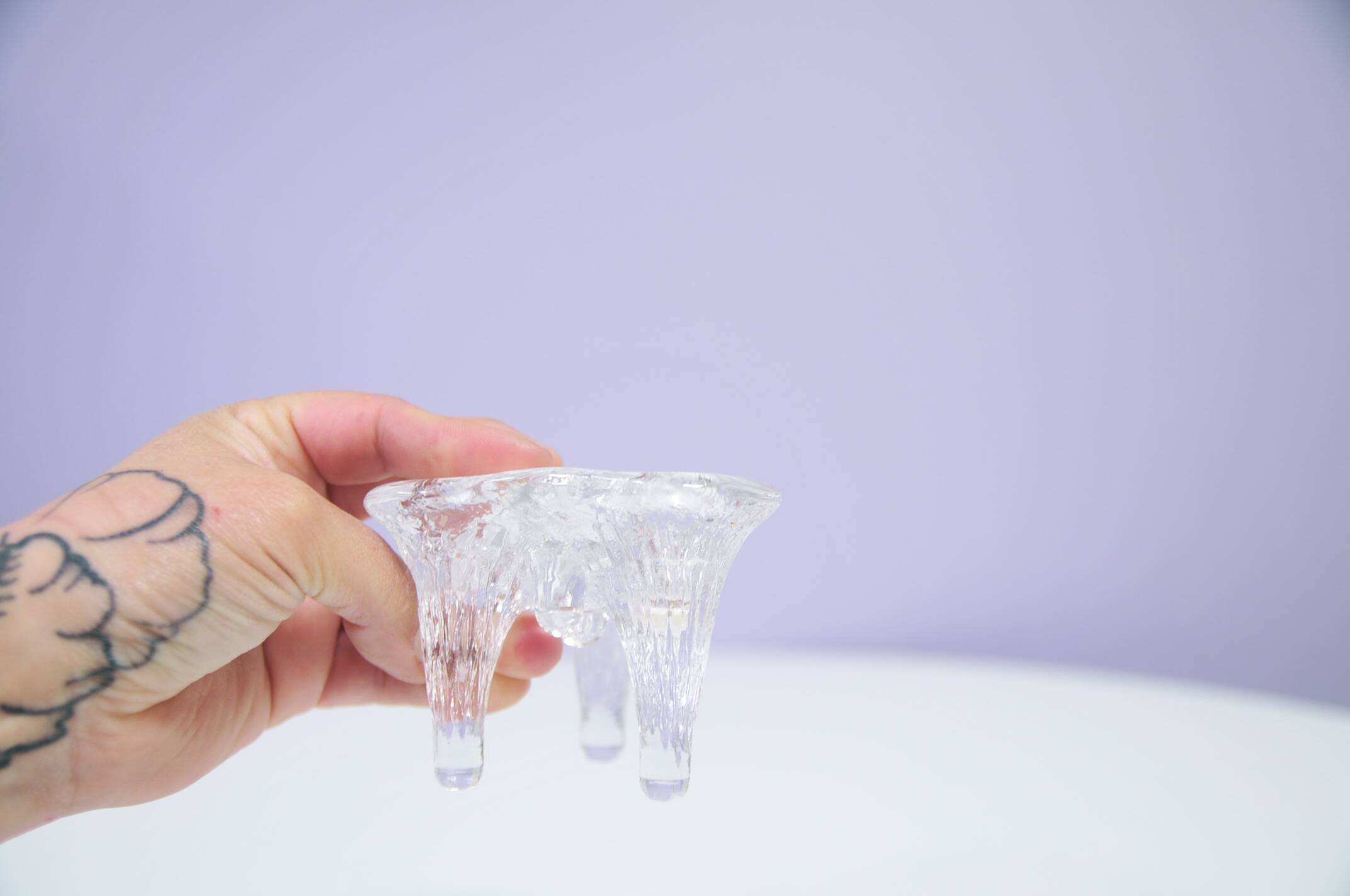 vintage igloo candlestick Kosta Boda by Göran Wärff