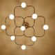 Large Space Age gilded ceiling light from Leola