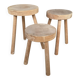 Set of 3 wooden tripod stools