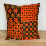 Vintage 70s flower cushion 38 x 38 cm