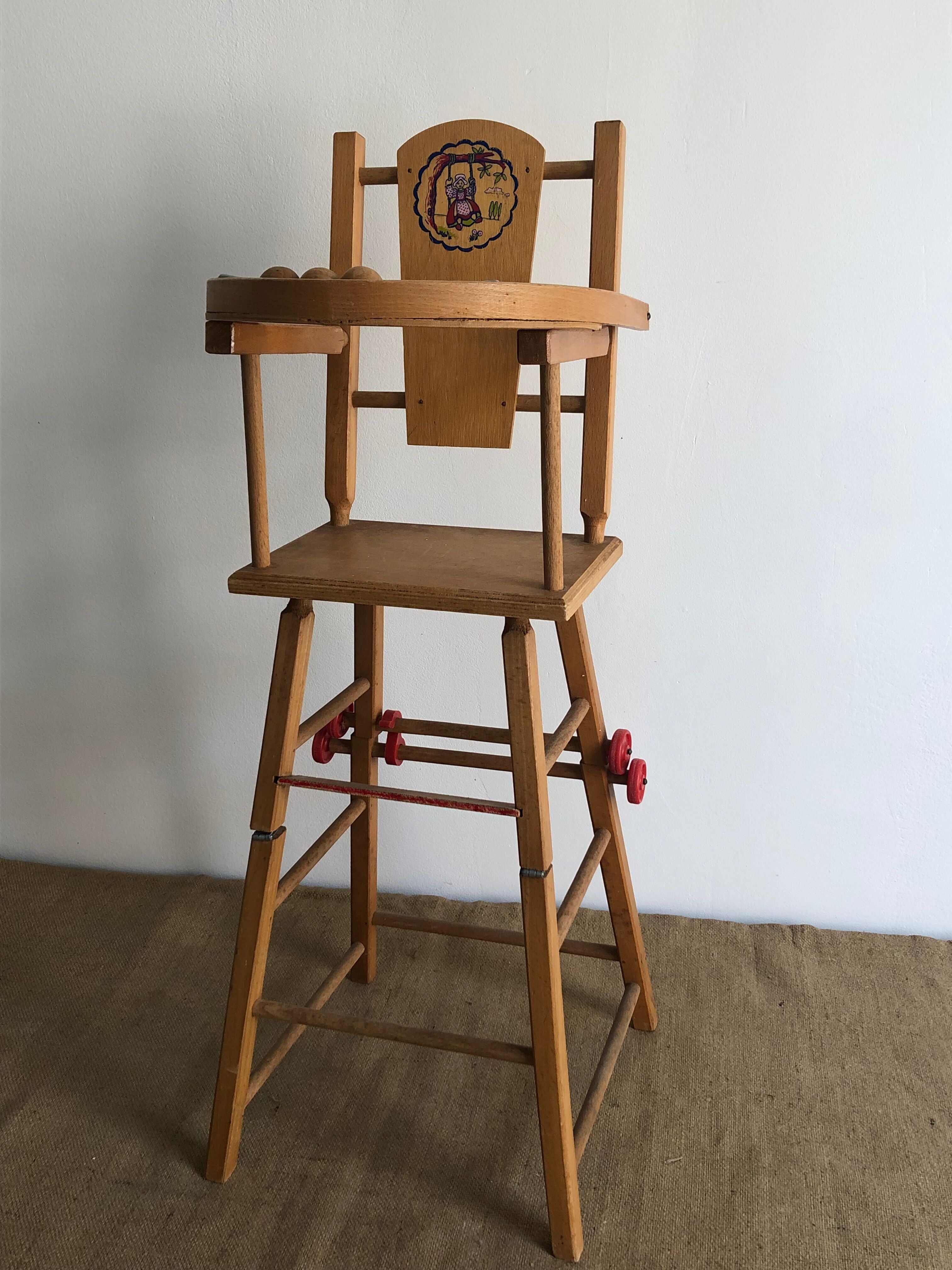 Doll high chair, Antique toy