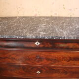 Louis Philippe chest of drawers, 19th century, in mahogany, Sainte-Anne marble
