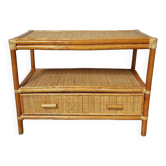 Commode rotin cannage vintage