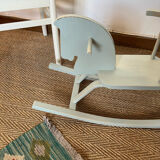 Vintage wooden rocking horse in its patina