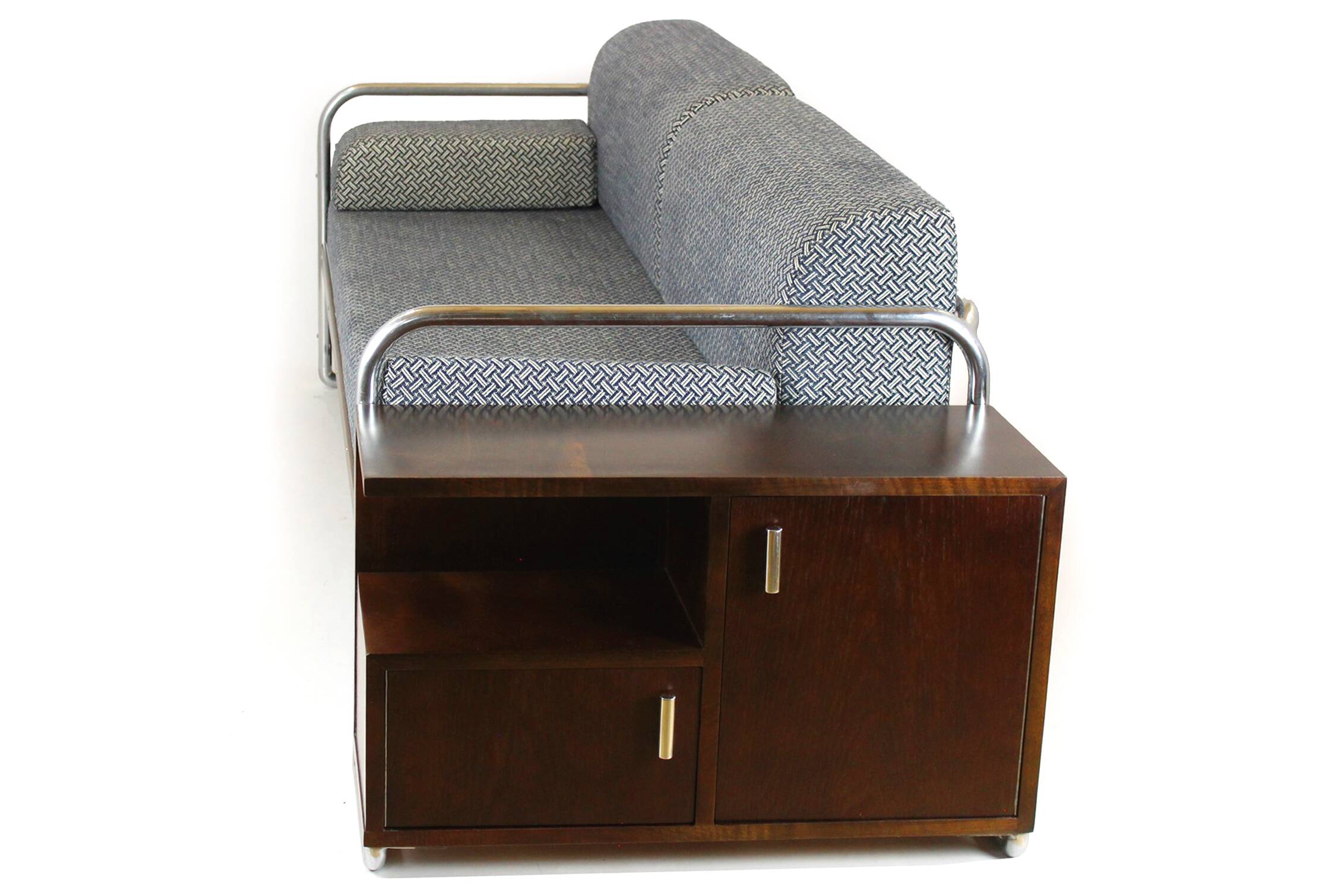 Restored Bauhaus Tubular Steel Sofa by Robert Slezak, 1930s