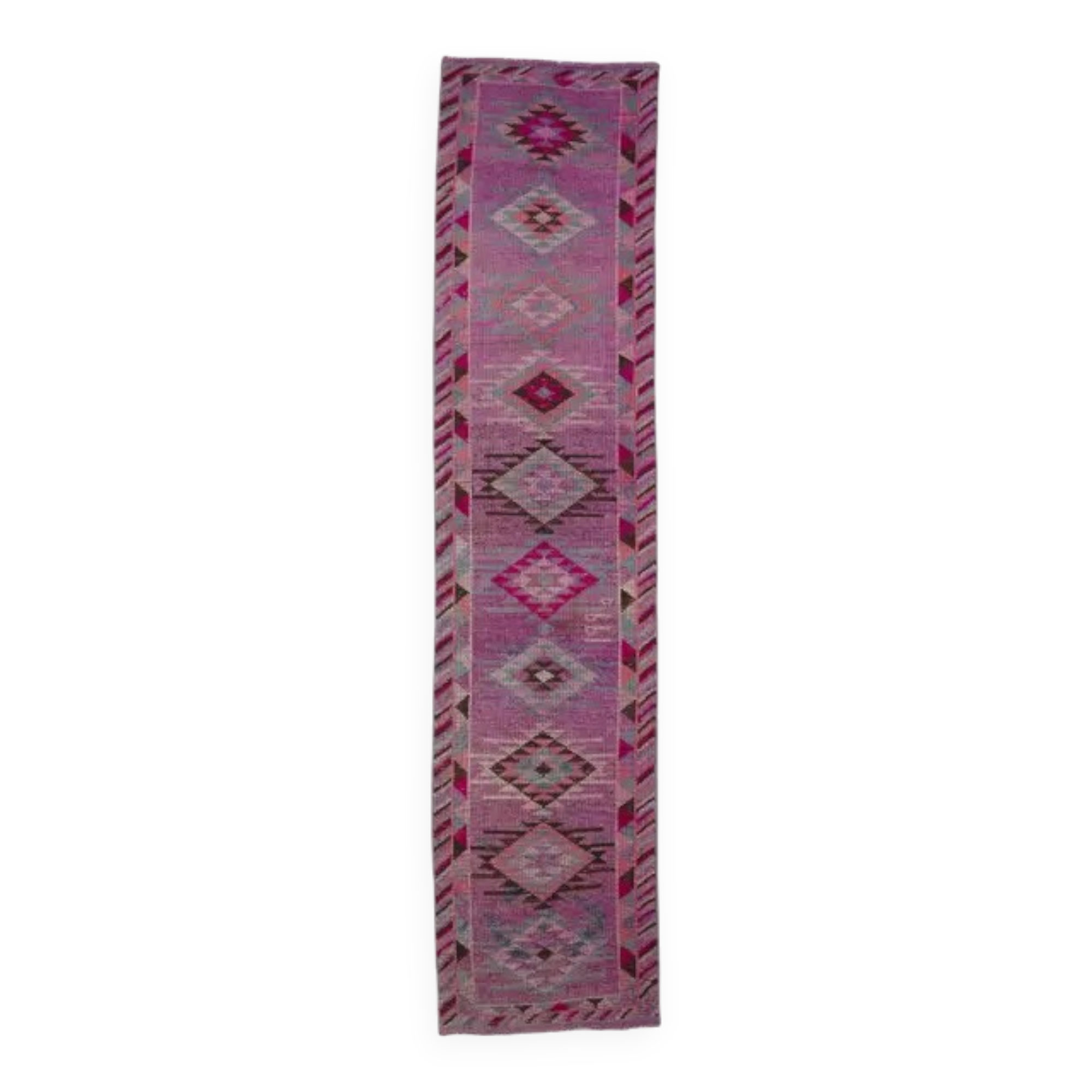 1970s Turkish Handmade Wool Runner Rug 80x321
