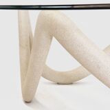 Oval coffee table with sculptural base by Armando Rosato