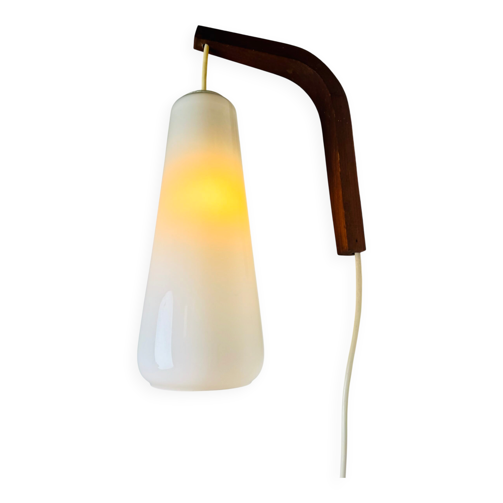 Cylinder Wall Light In Milk Glass By Michael Bang For Holmegaard, Denmark 1980S