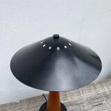 1980s metal and wood lamp