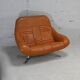Sofa "space age". Leather, fiberglass, foam, steel. Circa 1970. Orange.