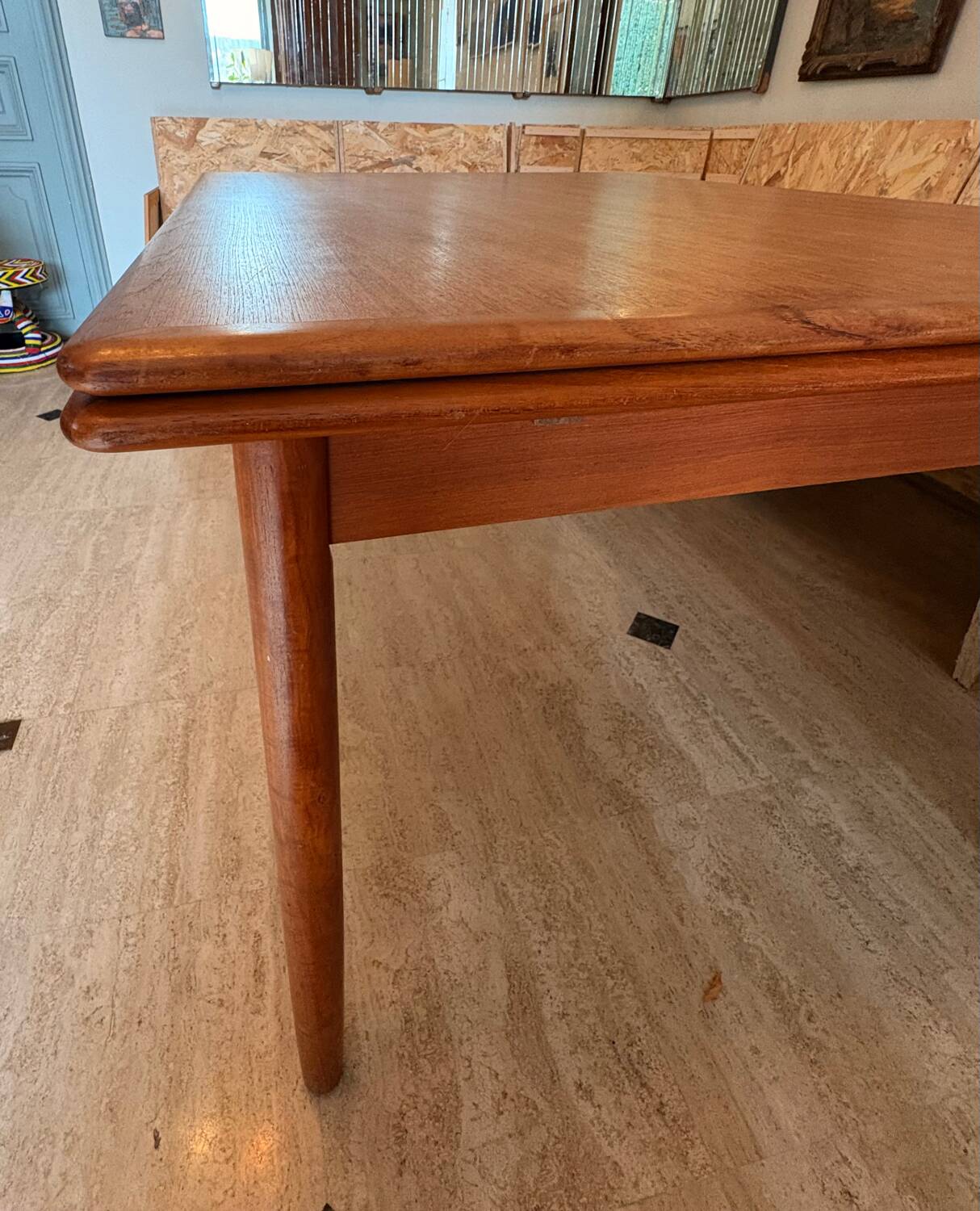 Table extensible vintage, deux rallonges