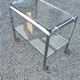 Rolling service chrome art deco double glass trays 1930