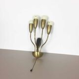 Italian wall light | applied in metal and brass - 1960 s | midcentury modern