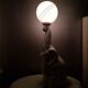 Vintage ceramic elephantlamp/table lamp with bol from the eighties